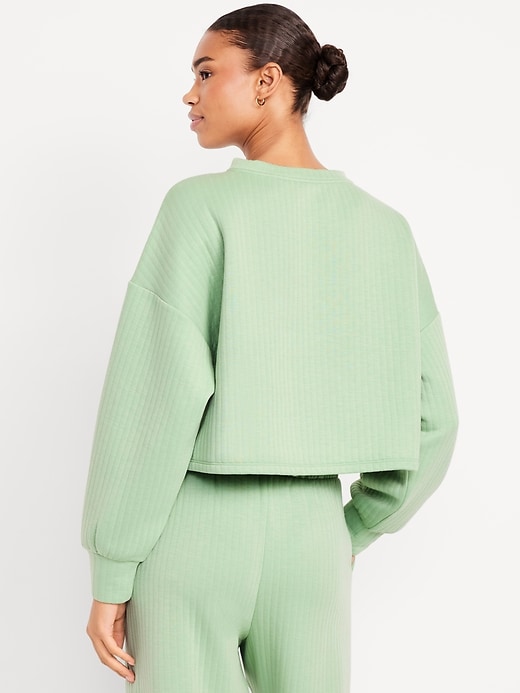 Image number 2 showing, Bounce Fleece Quilted Crew-Neck Top