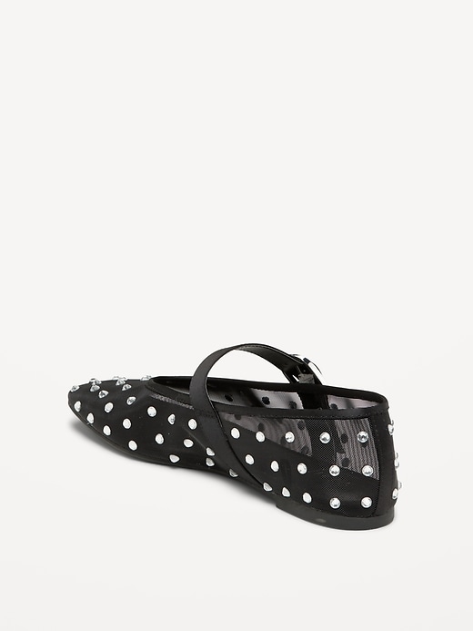 Image number 5 showing, Mesh Embellished Mary Jane Ballet Flat for Women