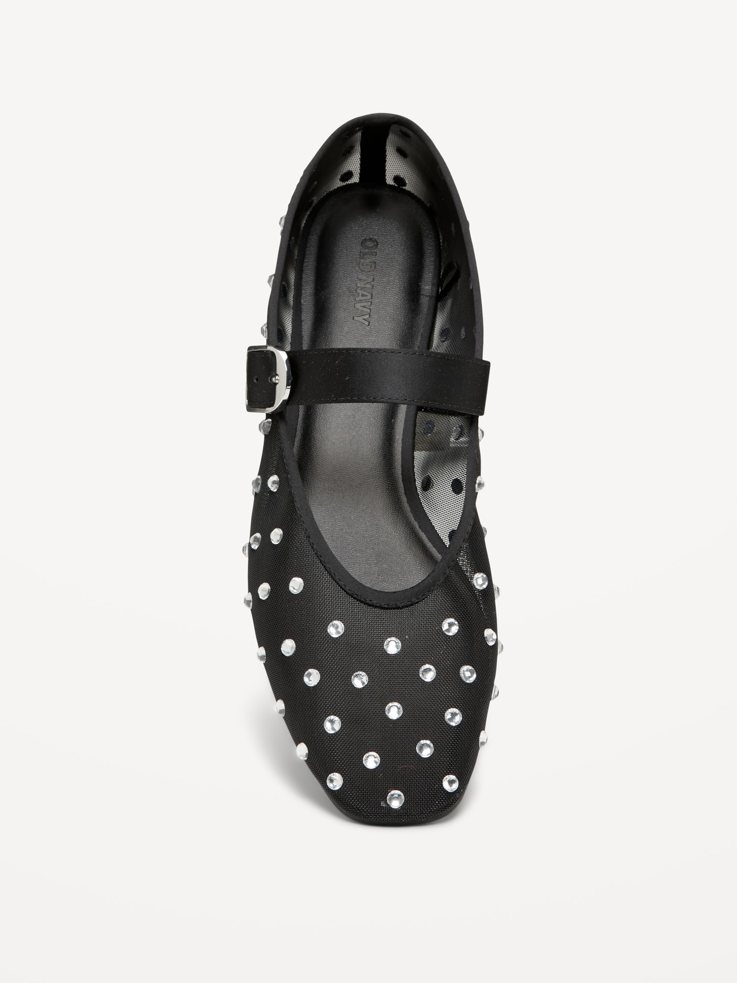Mesh Embellished Mary Jane Ballet Flat for Women