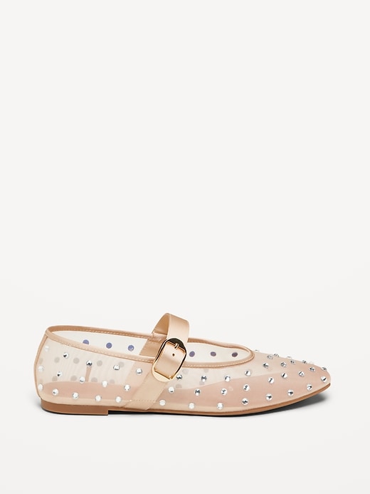 Image number 3 showing, Mesh Embellished Mary Jane Ballet Flat for Women