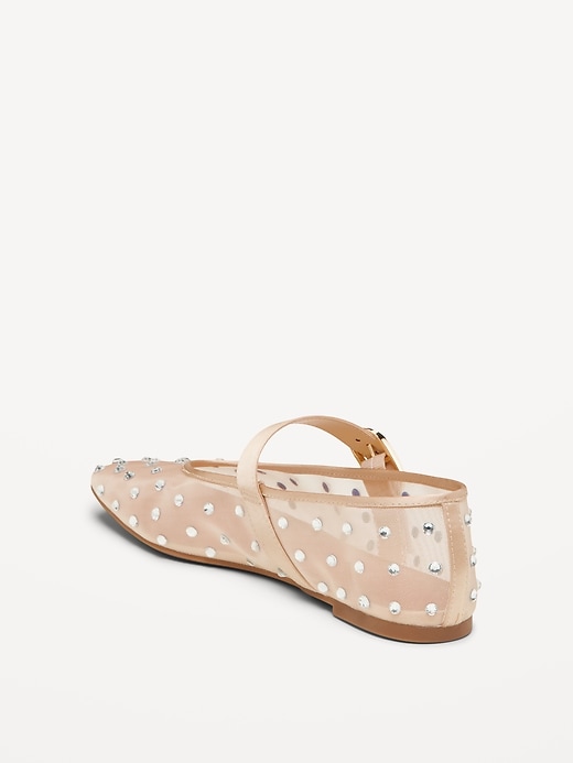 Image number 4 showing, Mesh Embellished Mary Jane Ballet Flat for Women