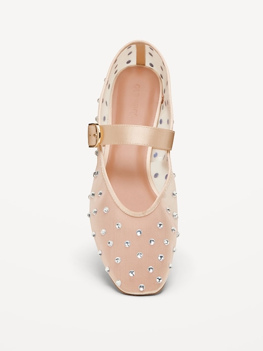 Image number 2 showing, Mesh Embellished Mary Jane Ballet Flat for Women