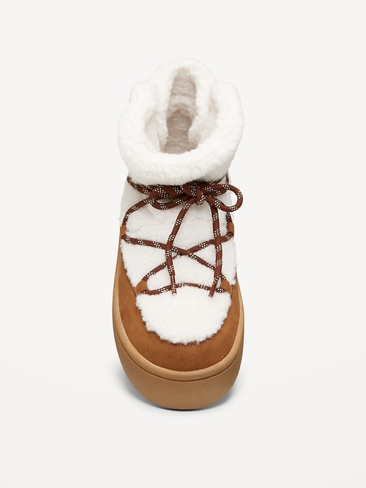 Image number 2 showing, Cozy Lace-Up Platform Booties for Women