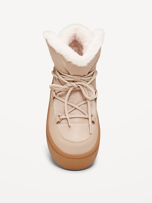 Image number 2 showing, Cozy Lace-Up Platform Booties for Women
