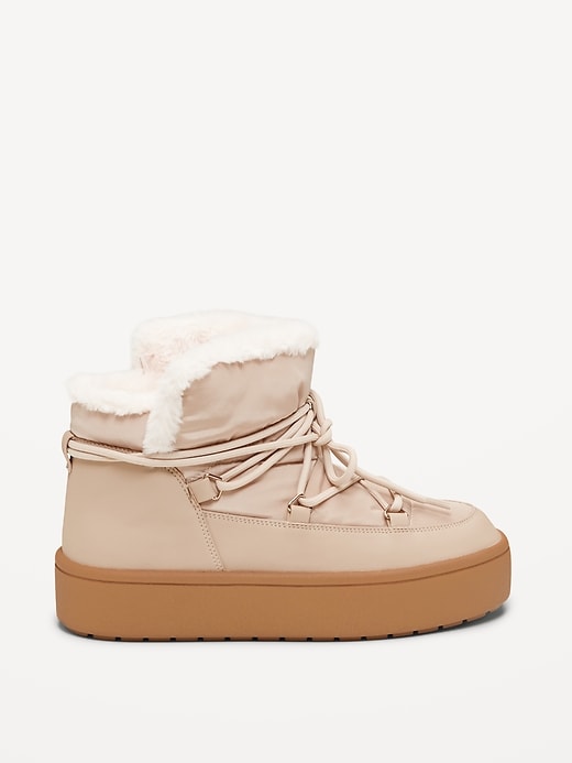 Image number 3 showing, Cozy Lace-Up Platform Booties for Women