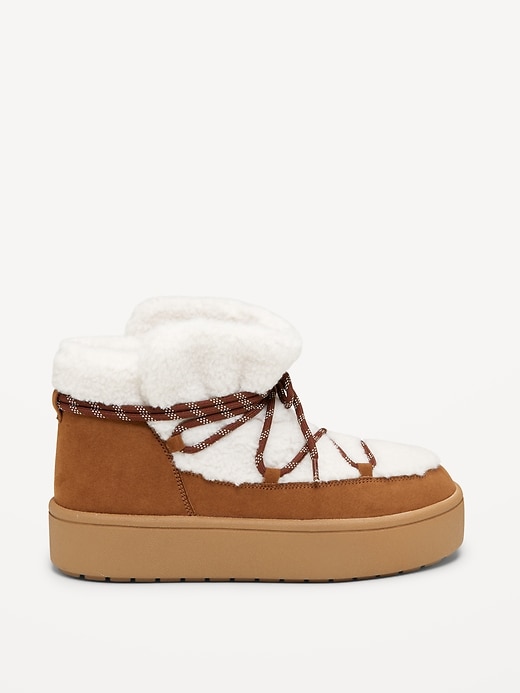 Image number 3 showing, Cozy Lace-Up Platform Booties for Women
