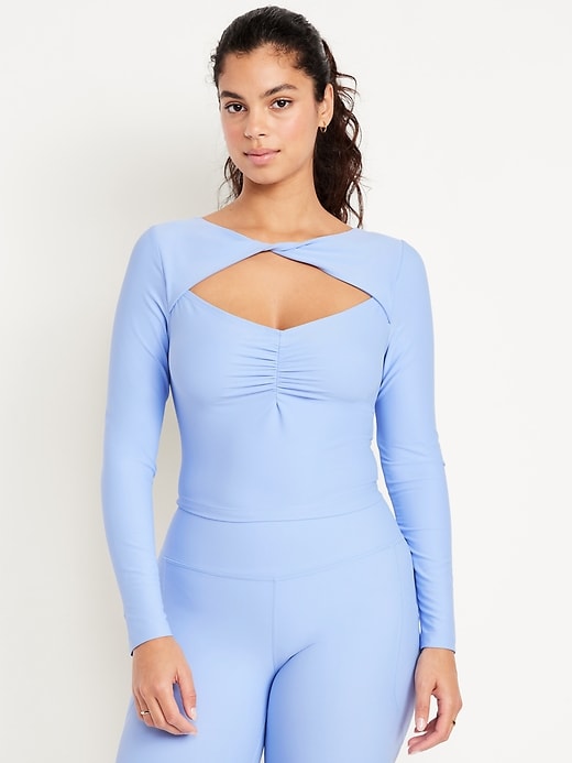 Image number 4 showing, PowerSoft Long-Sleeve Cut-Out Top