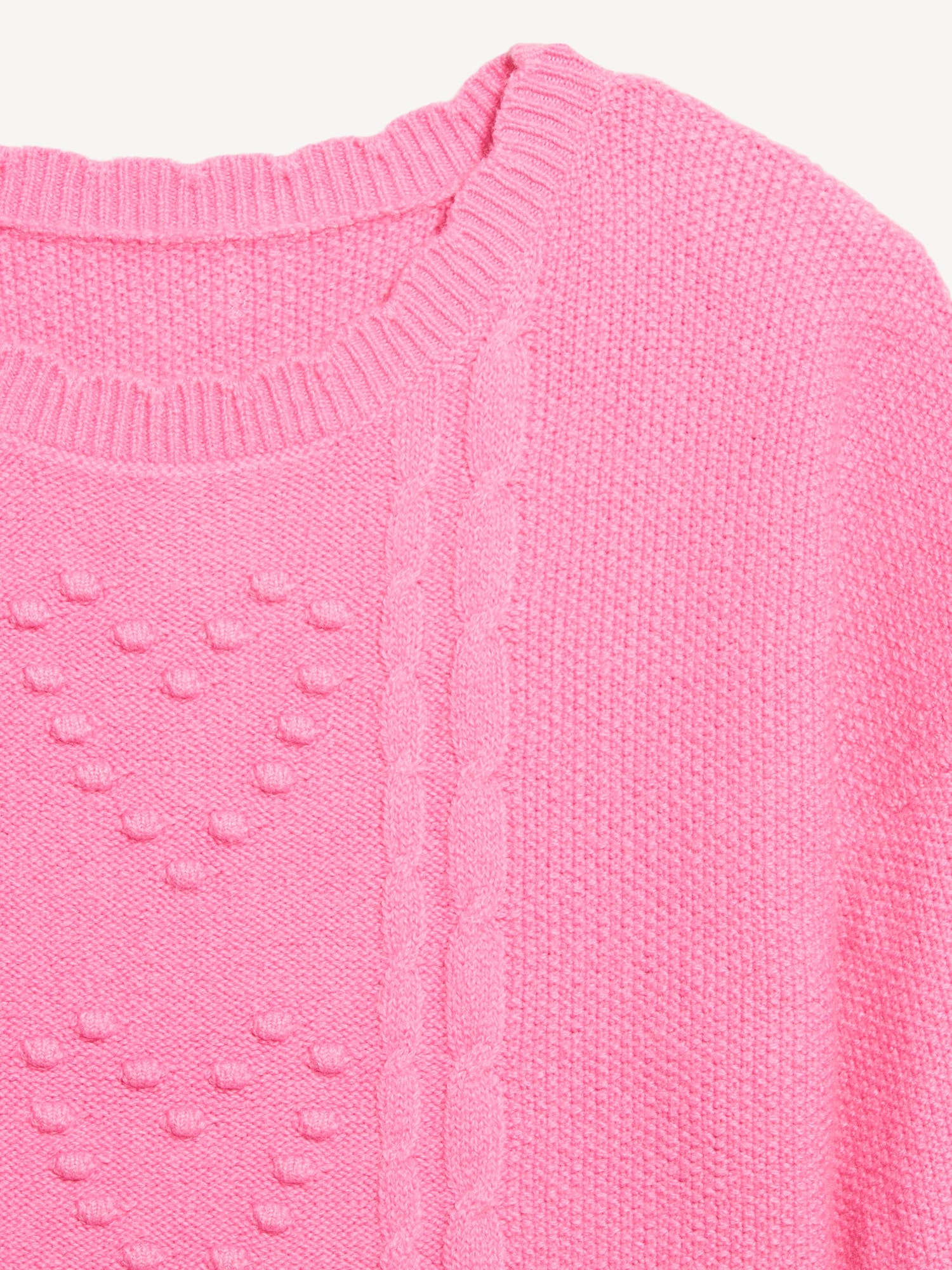 SoSoft Crew-Neck Bobble Heart Sweater