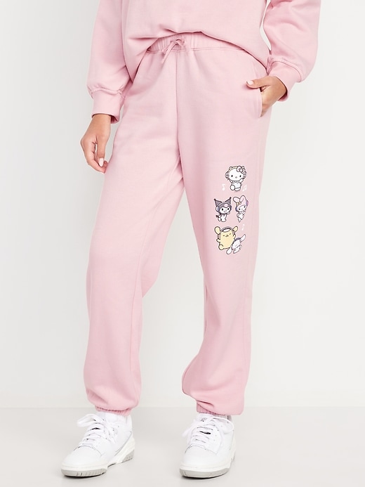 Image number 1 showing, Hello Kitty® High-Waisted Graphic Jogger Sweatpants for Girls
