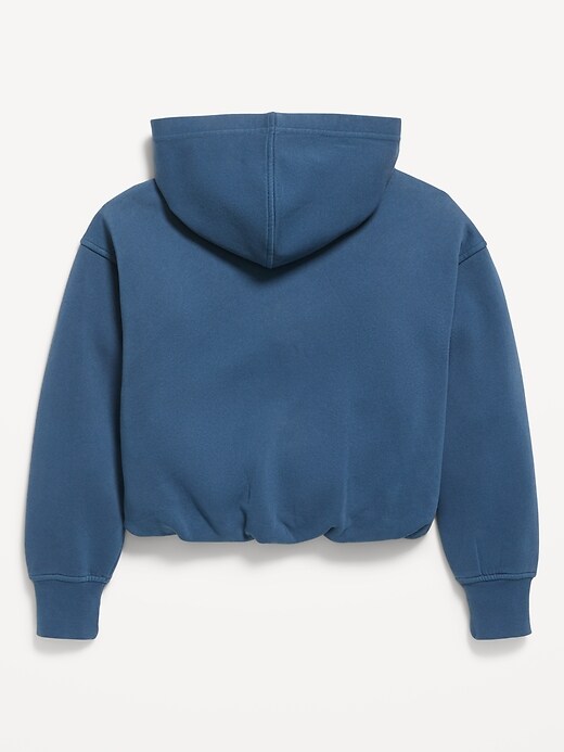 Image number 2 showing, Cropped Bubble-Hem Hoodie for Girls