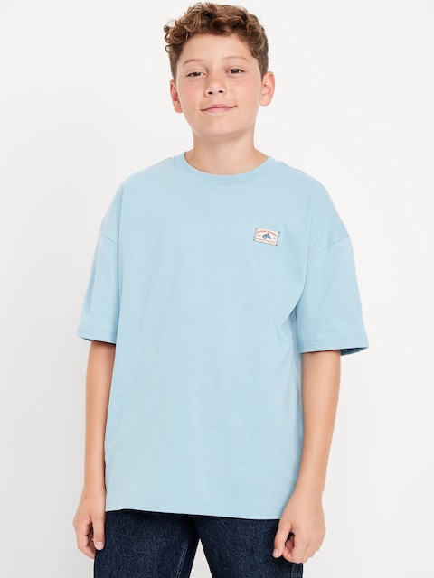 Oversized Short-Sleeve Graphic T-Shirt for Boys - Niagara Mist