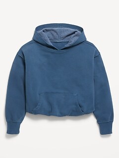 Cropped Bubble-Hem Hoodie for Girls