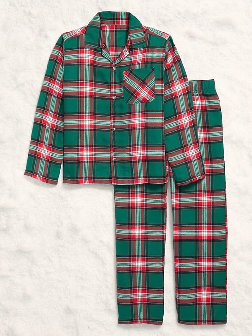 Image number 3 showing, Printed Gender-Neutral Button-Front Pajama Set for Kids