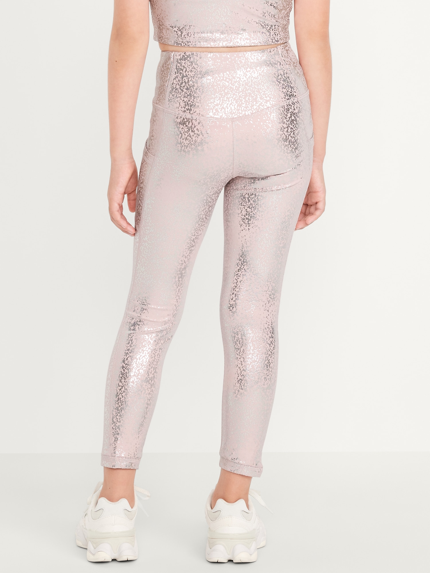 High-Waisted PowerSoft 7/8-Length Side-Pocket Leggings for Girls