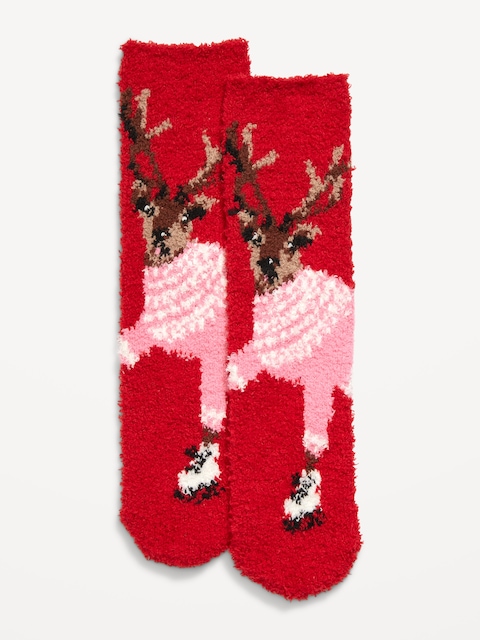 Cozy Crew Socks for Women - Reindeer Games