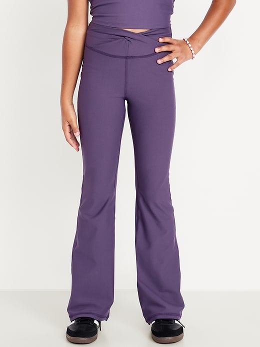 Image number 3 showing, High-Waisted PowerSoft Twist-Front Flare Leggings for Girls