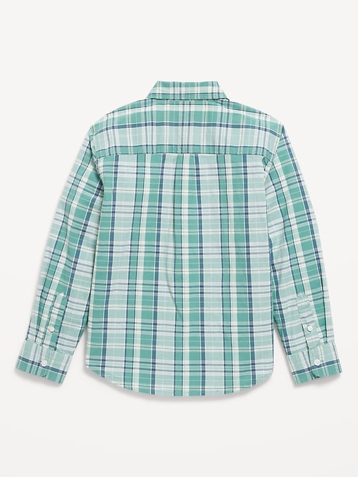Image number 3 showing, Long-Sleeve Plaid Poplin Pocket Shirt for Boys