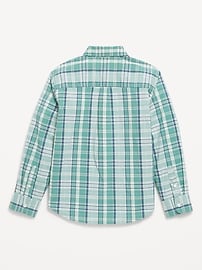 Image number 3 showing, Long-Sleeve Plaid Poplin Pocket Shirt for Boys