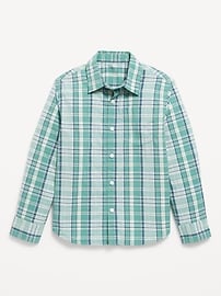 Image number 2 showing, Long-Sleeve Plaid Poplin Pocket Shirt for Boys