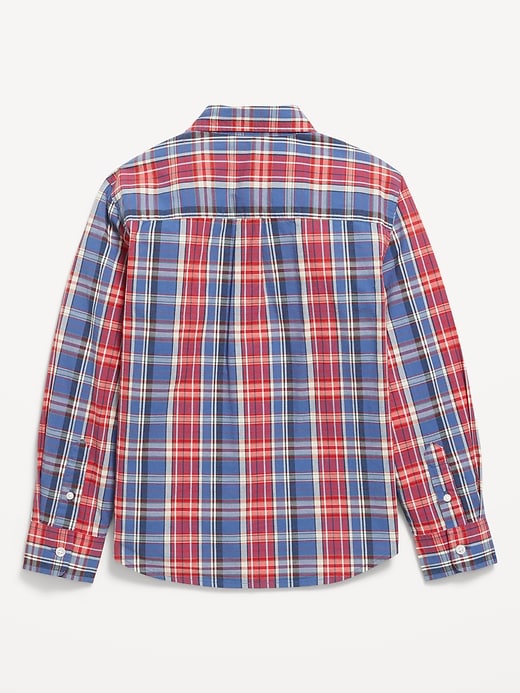 Image number 3 showing, Long-Sleeve Plaid Poplin Pocket Shirt for Boys