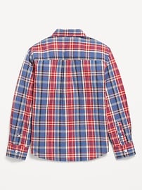 Image number 3 showing, Long-Sleeve Plaid Poplin Pocket Shirt for Boys
