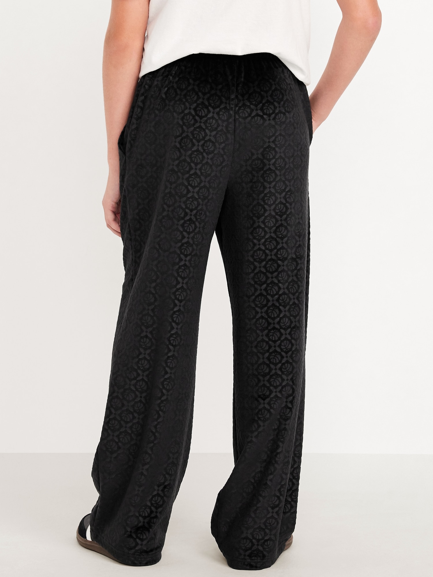 Baggy Embossed Velour Track Pants for Boys