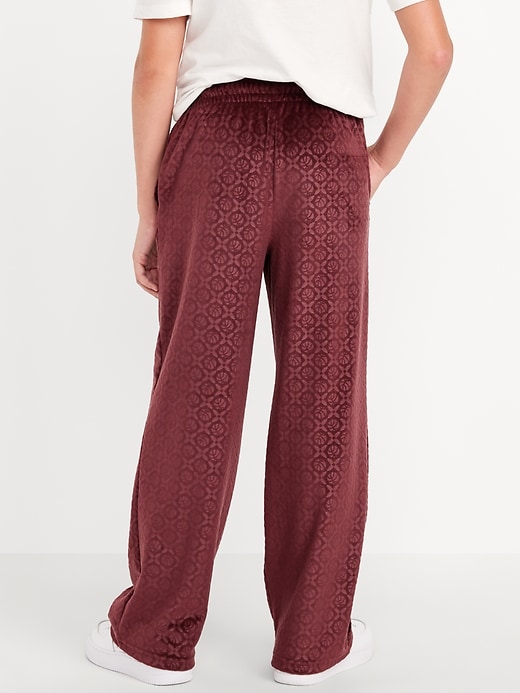 Image number 2 showing, Baggy Embossed Velour Track Pants for Boys