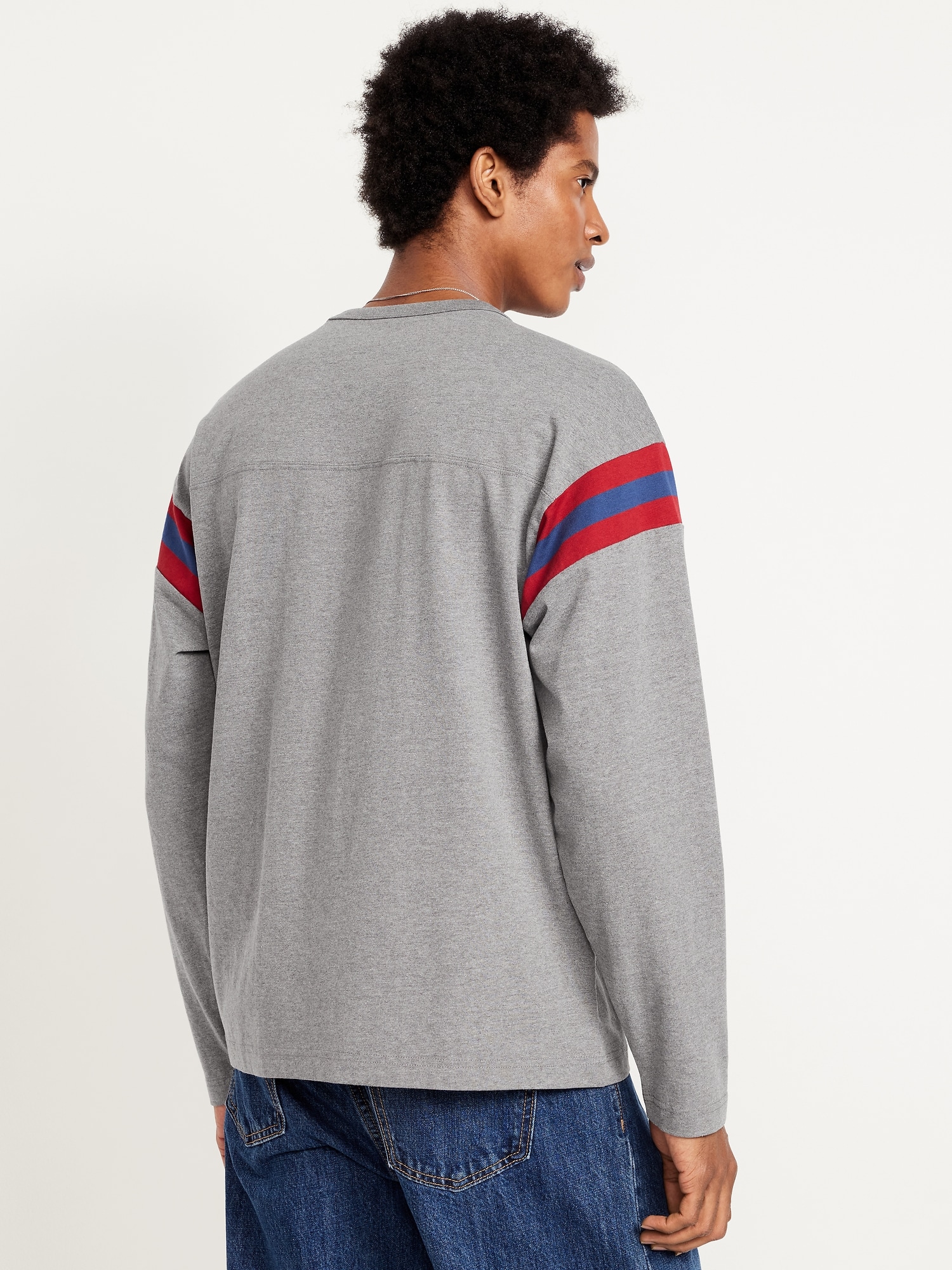 Heavyweight Long-Sleeve Football-Style T-Shirt