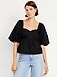 Puff-Sleeve Poplin Peplum Top - image 5