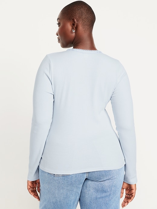 Image number 6 showing, Scoop-Neck Long-Sleeve Ribbed Top