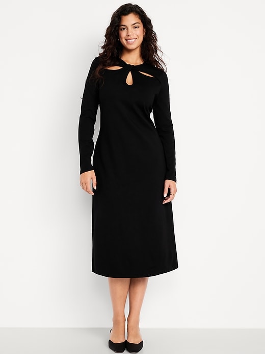 Image number 6 showing, Long-Sleeve Twist-Neck Midi Dress