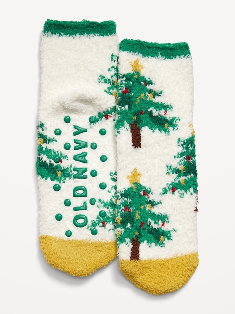Gender-Neutral Cozy Holiday Socks for Kids - Christmas Tree