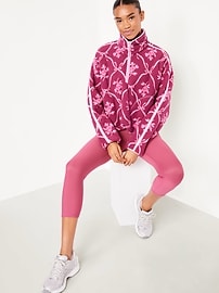 Image number 3 showing, Printed Loose Sherpa Quarter-Zip Pullover