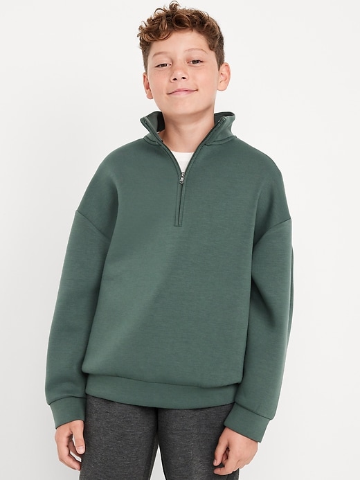 Image number 1 showing, Bounce Fleece Oversized Quarter-Zip Sweatshirt for Boys