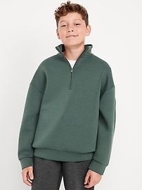 Image number 1 showing, Bounce Fleece Oversized Quarter-Zip Sweatshirt for Boys