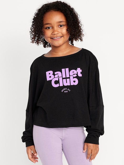 Image number 1 showing, Long-Sleeve Cropped Top for Girls