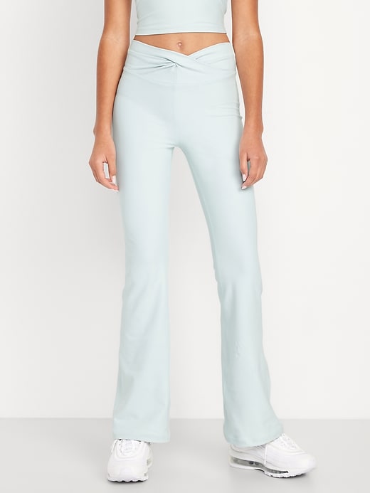 Image number 3 showing, High-Waisted PowerSoft Twist-Front Flare Leggings for Girls