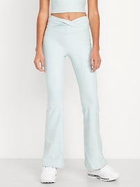 Image number 3 showing, High-Waisted PowerSoft Twist-Front Flare Leggings for Girls