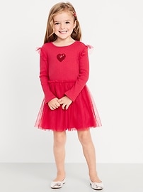 Image number 1 showing, Long-Sleeve Fit and Flare Tutu Dress for Toddler Girls