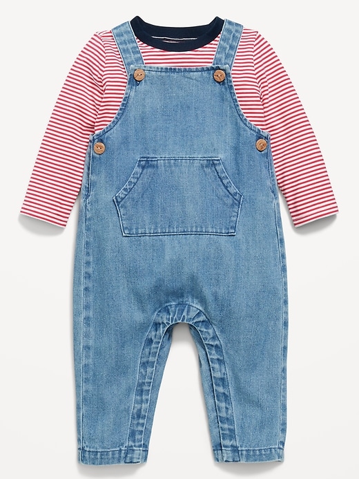Image number 1 showing, Long-Sleeve T-Shirt and Overalls Set for Baby
