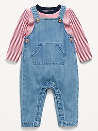 Image number 1 showing, Long-Sleeve T-Shirt and Overalls Set for Baby