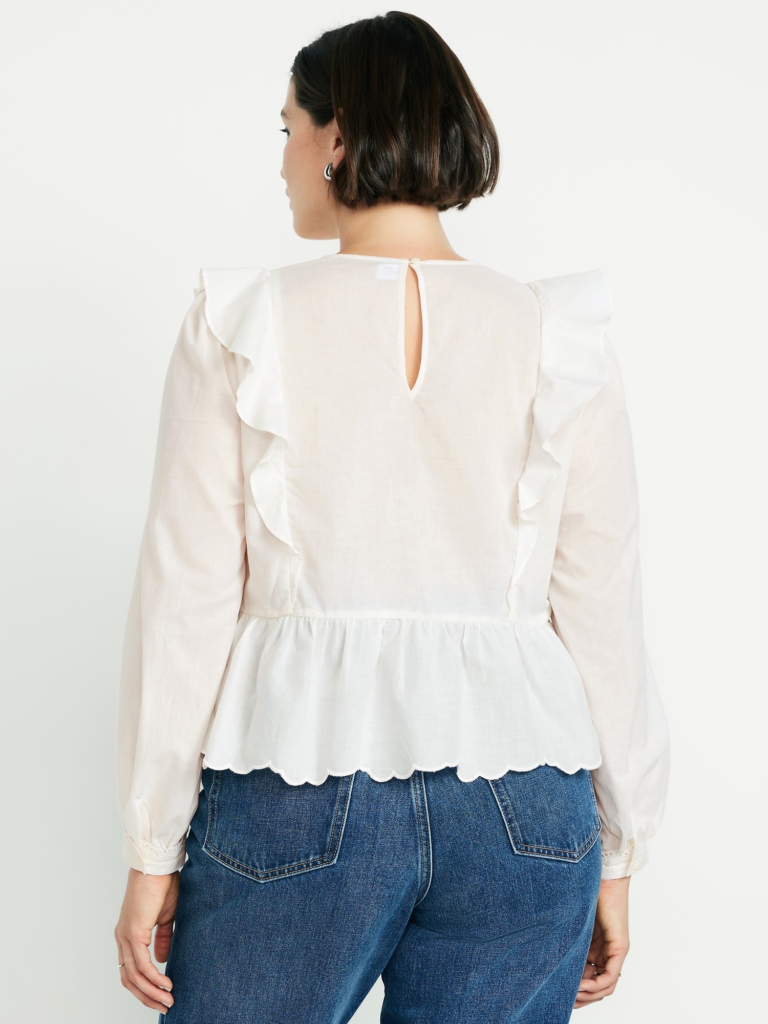 Ruffle Bib Peplum Top