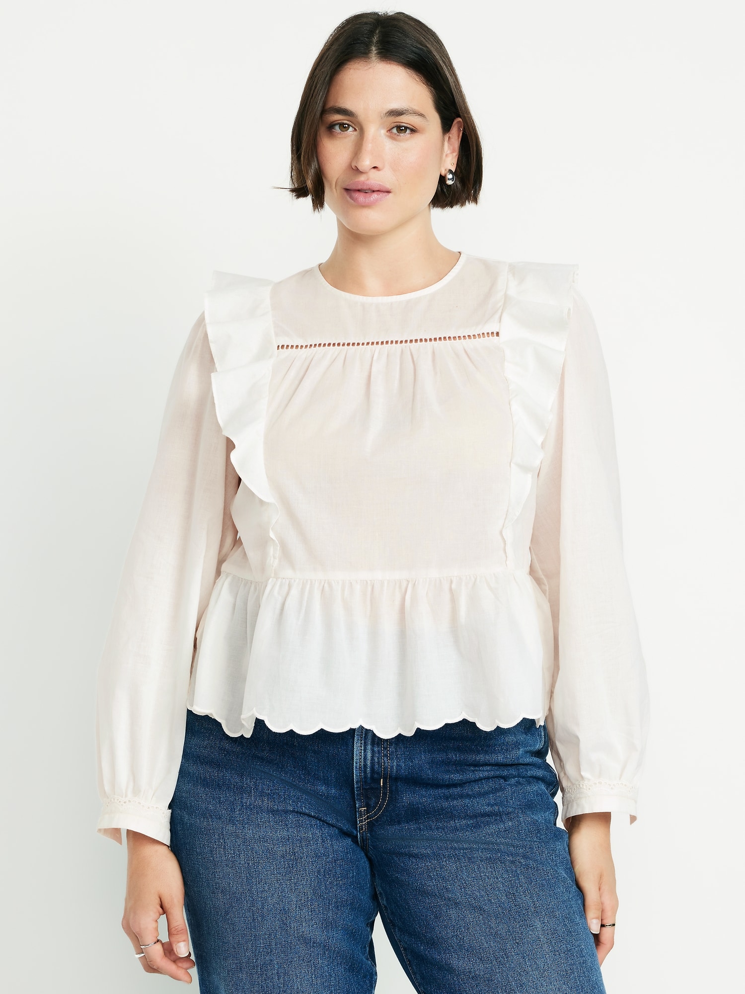 Ruffle Bib Peplum Top