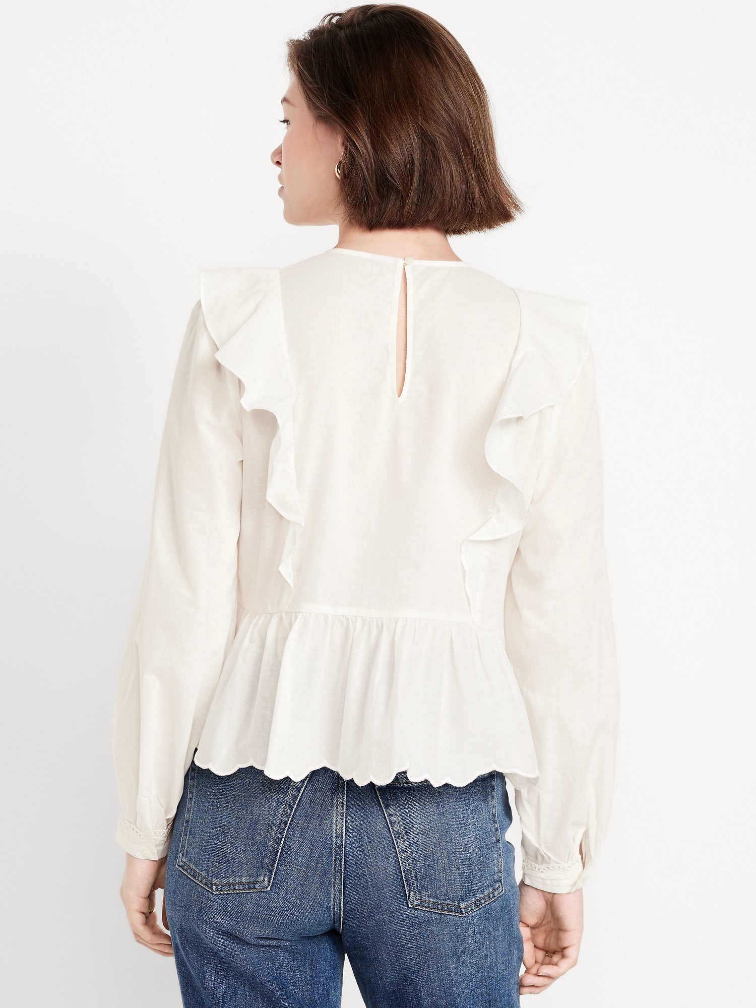 Ruffle Bib Peplum Top