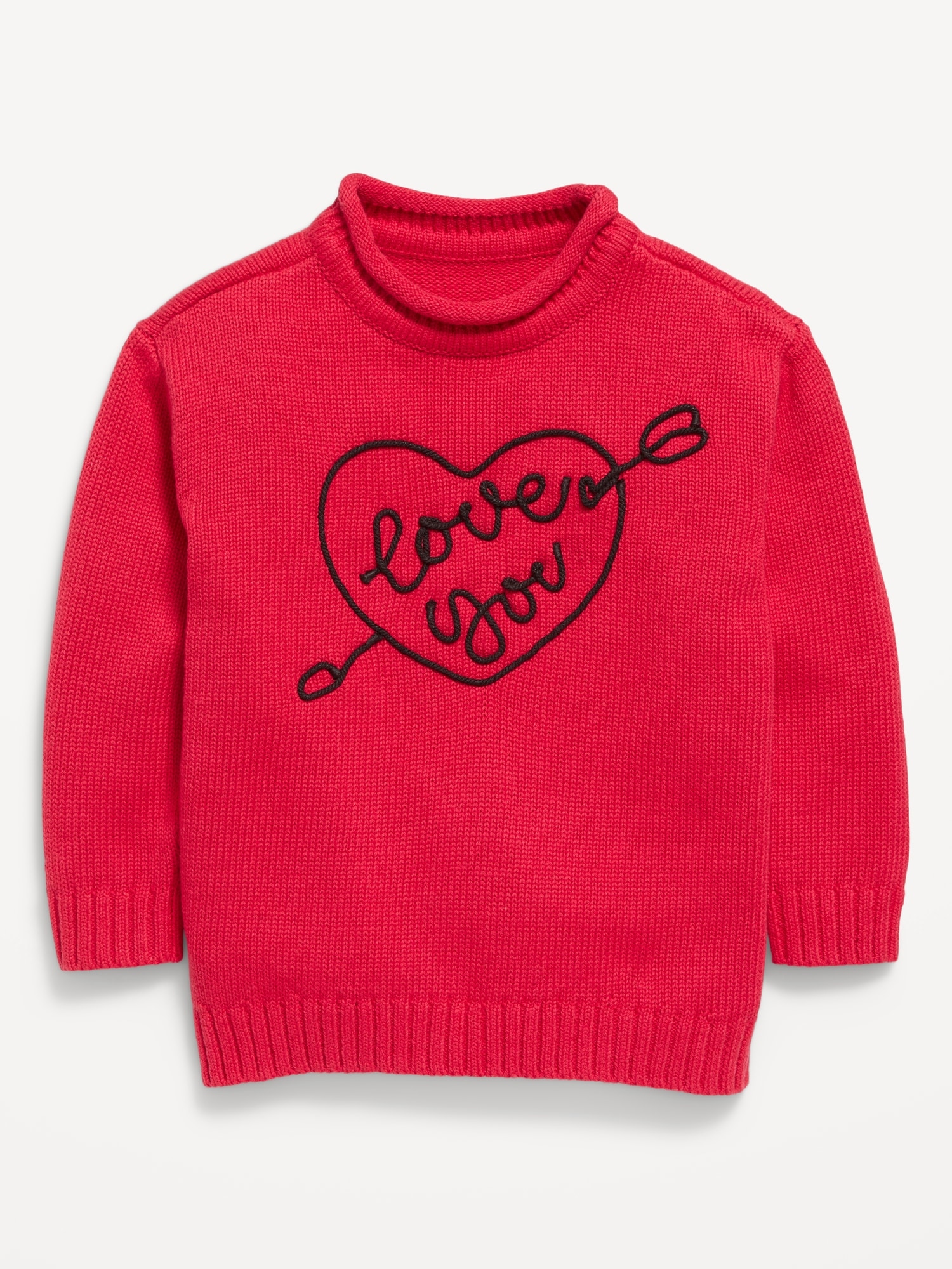 Oversized Embroidered Graphic Sweater for Toddler Girls