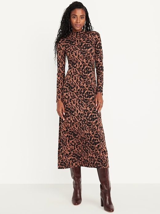 Image number 1 showing, Mock Neck Maxi Dress