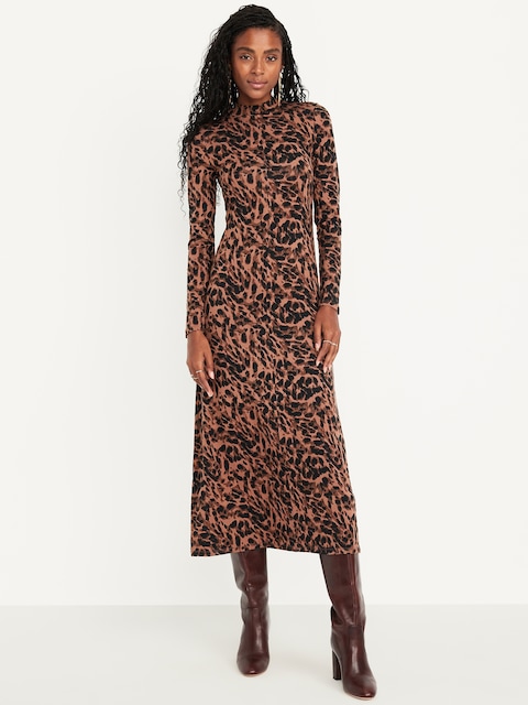 Mock Neck Maxi Dress