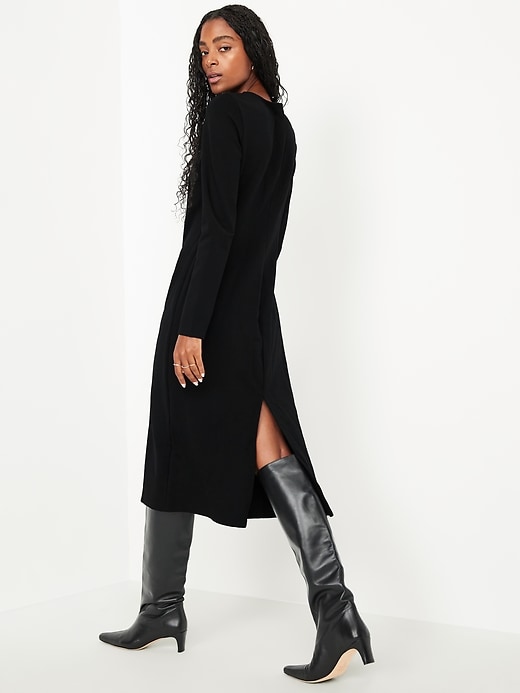 Image number 5 showing, Long-Sleeve Twist-Neck Midi Dress
