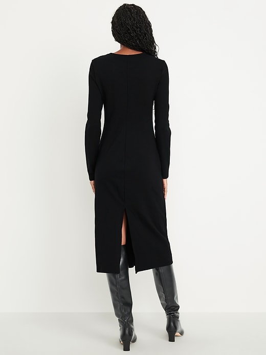 Image number 2 showing, Long-Sleeve Twist-Neck Midi Dress