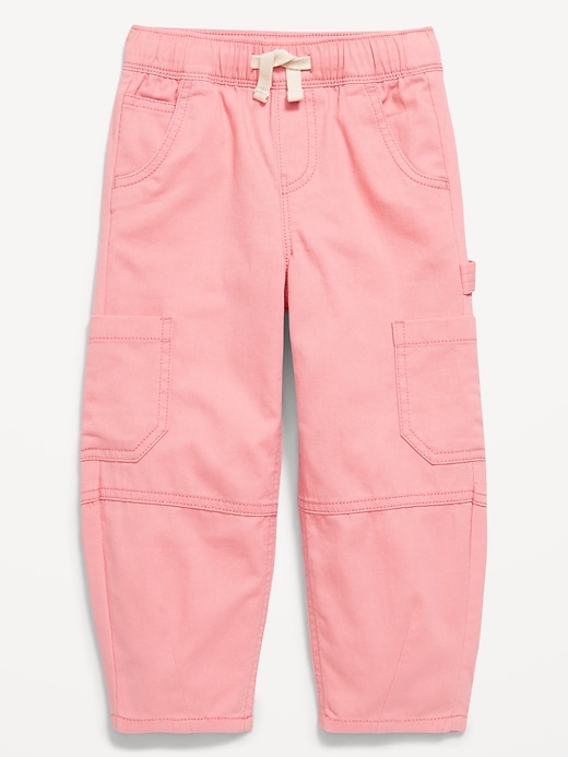 Image number 1 showing, Pull-On Baggy Barrel-Leg Cargo Pants for Toddler Girls